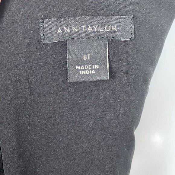 Ann Taylor Black White Sheath Dress Size 8 Tall Eyelit Floral Embroidered - Picture 6 of 8